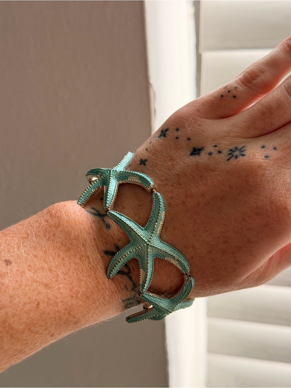 Seafoam Green Starfish Link Bracelet - Women Accessories
